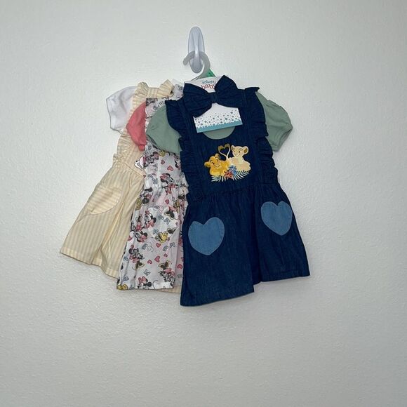 Disney Baby Pinafore Dresses x3 Mini Mouse, Pluto, 101 Dalmatians, lion king - Picture 2 of 14